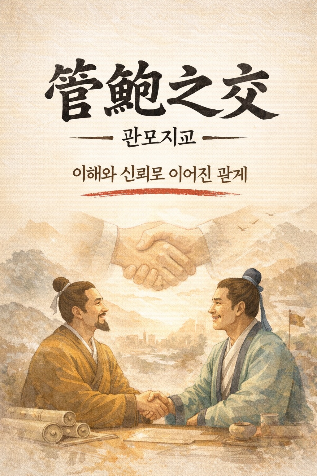 관포지교 사자성어 이미지