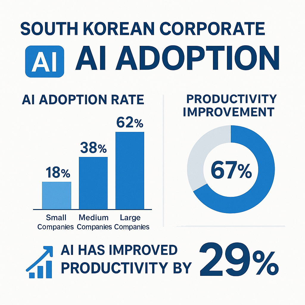 한국 기업 AI 도입률 통계 인포그래픽