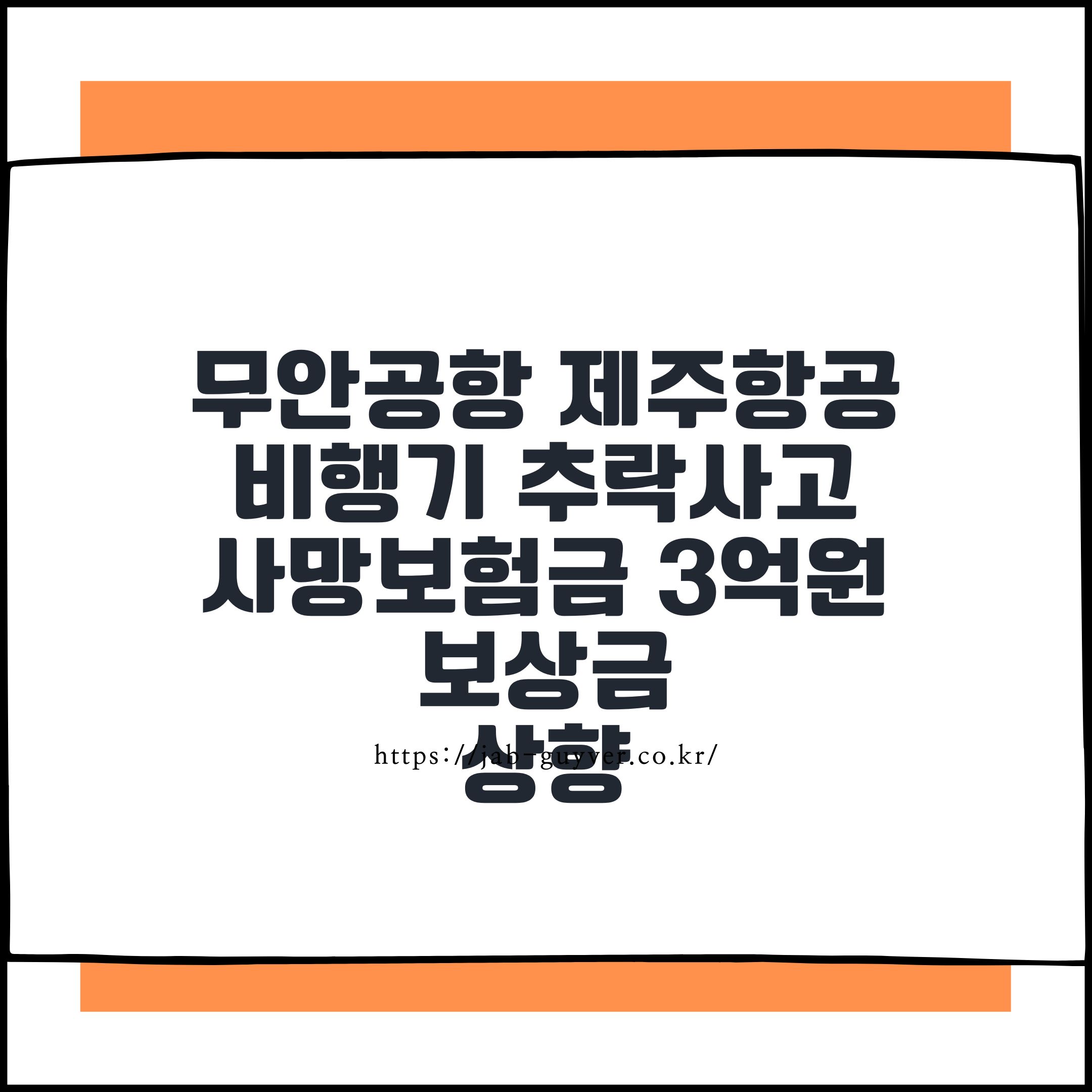무안공항 제주항공 비행기 추락 사고 관련 보상금·사망보험금 이슈 이미지
