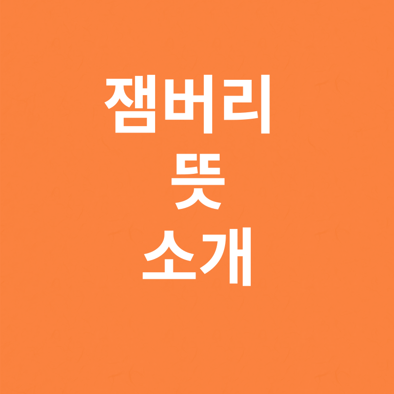 잼버리 뜻