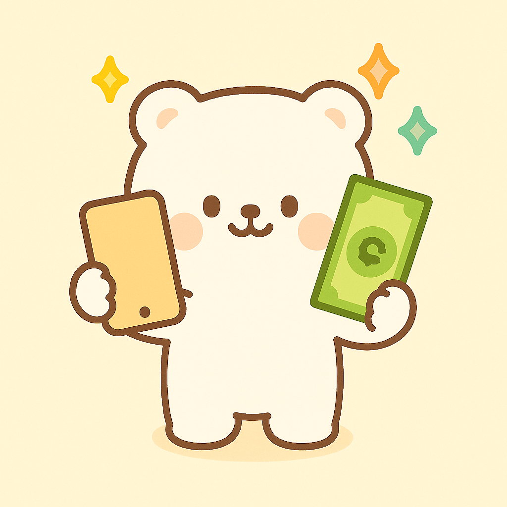 2025년 7월 6일 캐시워크 돈버는 퀴즈 정답 안내하는 귀여운 곰 일러스트 이미지