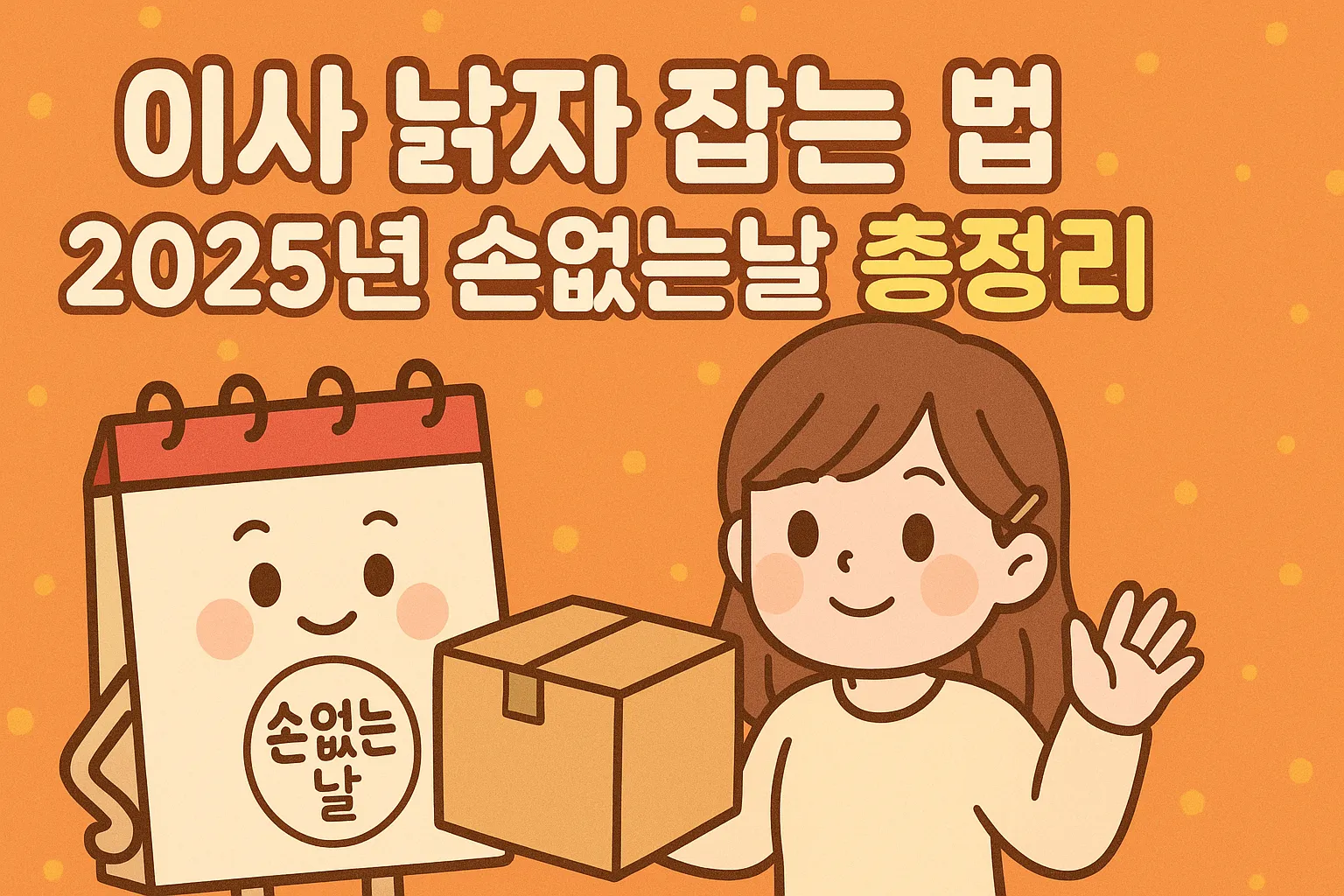 이사 날짜 잡는 법 2025년 손없는날 총정리