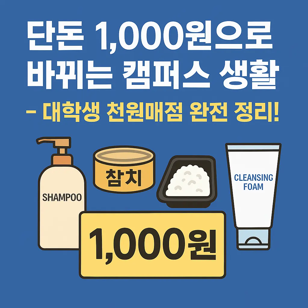 단돈 1,000원으로 바뀌는 캠퍼스 생활 &ndash; 대학생 천원매점 완전 정리!