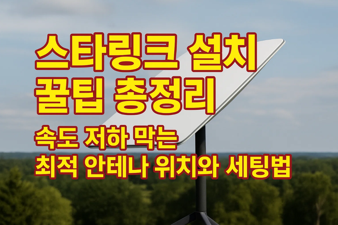 스타링크 설치 꿀팁 총정리|속도 저하 막는 최적 안테나 위치와 세팅법