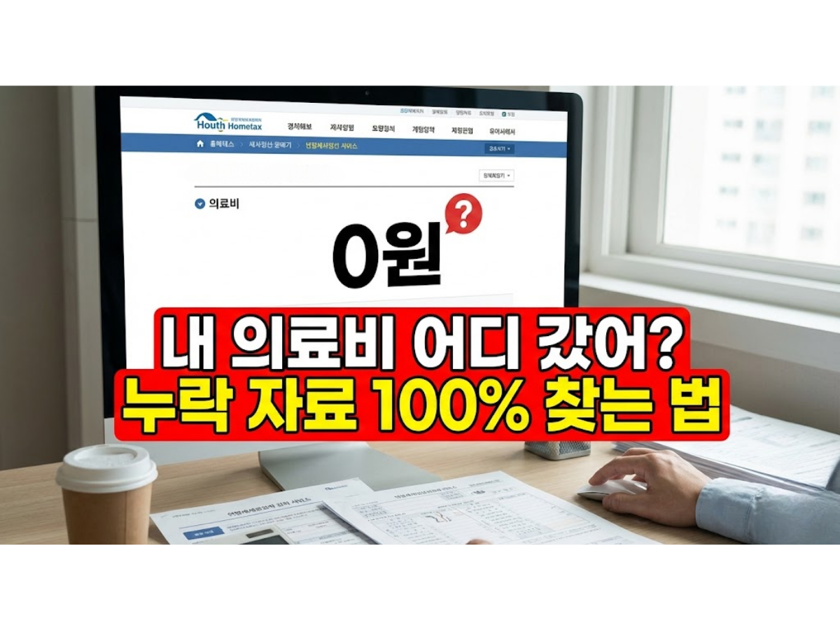 2026년 연말정산 간소화 자료 누락 대처법, 내 의료비와 보험료가 0원일 때 해결법