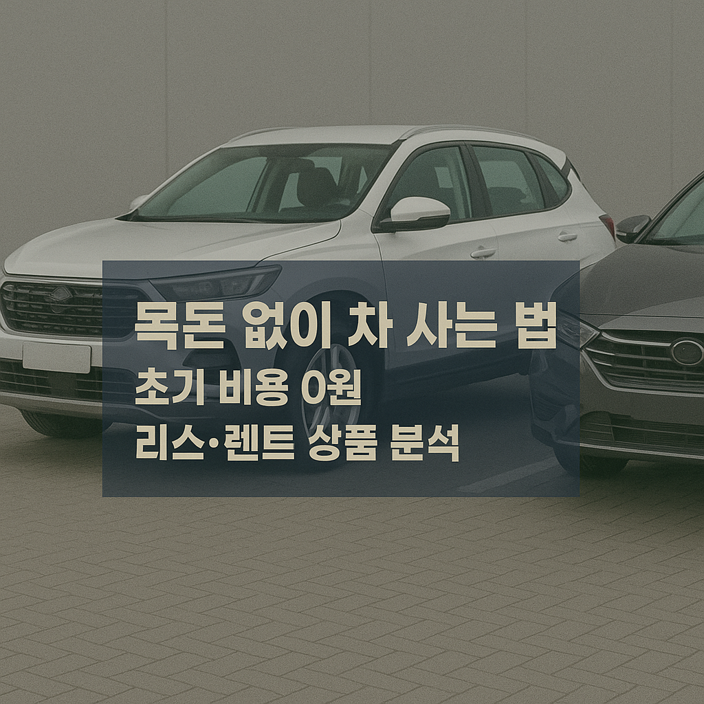 목돈 없이 차 사는 법: 초기 비용 0원 리스&middot;렌트 상품 분석
