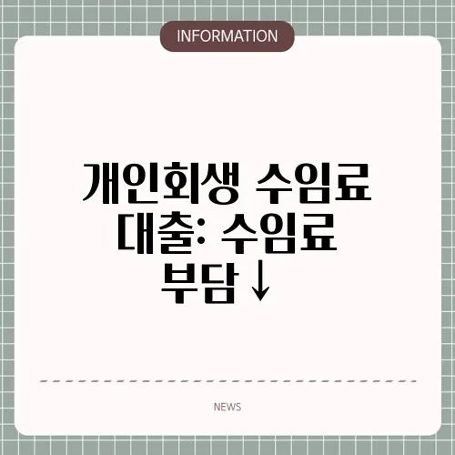 개인회생 수임료 대출: 수임료 부담↓📑