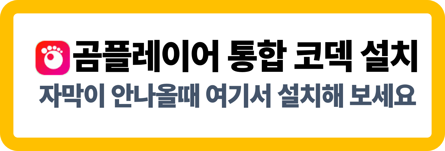곰플레이어 통합 코덱 설치 가이드 설명 이미지
