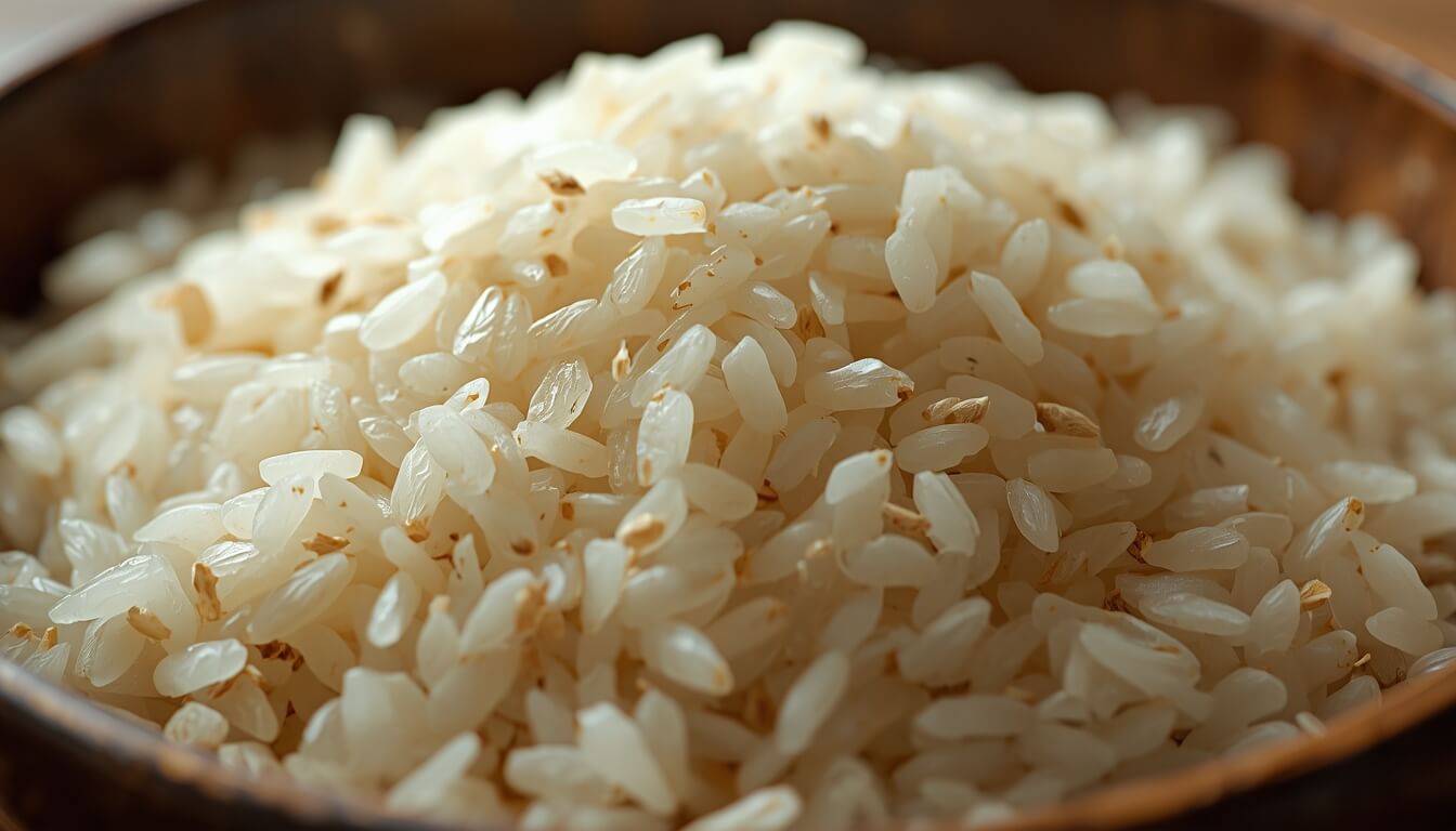 수분이 빠져나가 딱딱하고 푸석해진 냉동밥의 모습