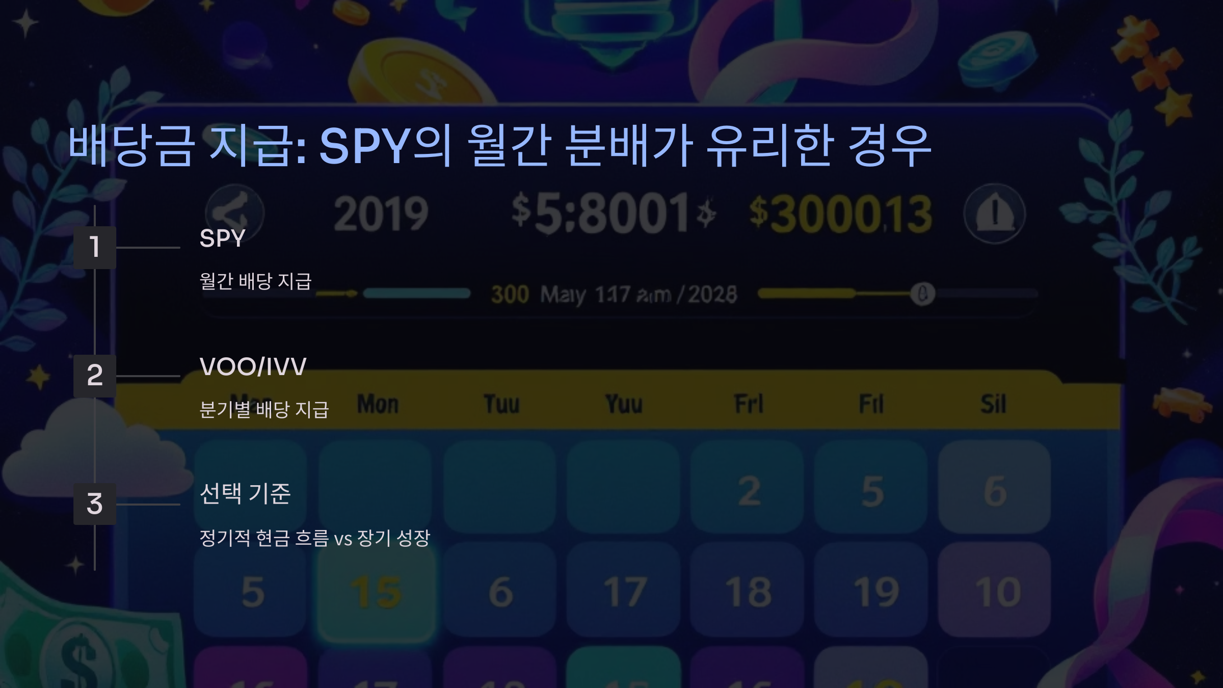 배당금 지급: SPY의 월간 분배가 유리한 경우