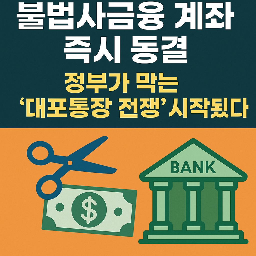 불법사금융 계좌 즉시 동결! 정부가 막는 ‘대포통장 전쟁’ 시작됐다