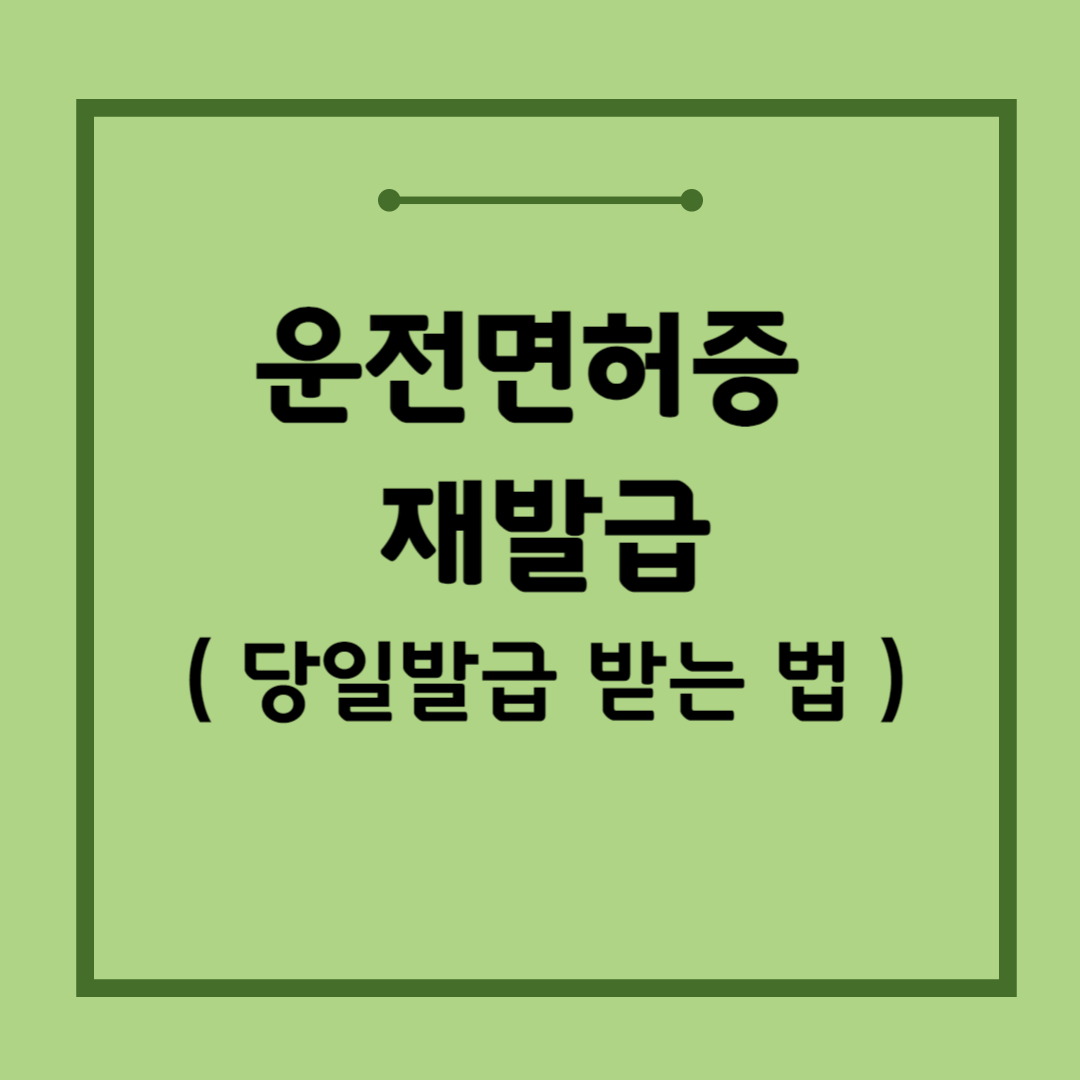 운전면허증 재발급, 분실신고