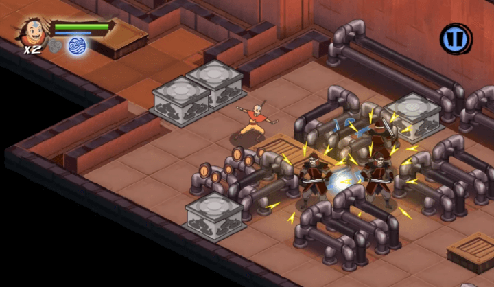 아바타-아앙을-조종하여-적을-공격하는-화면