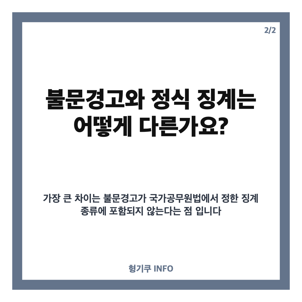 불문경고란? 뜻과 정식 징계와의 차이 알아보기 카드뉴스 3
