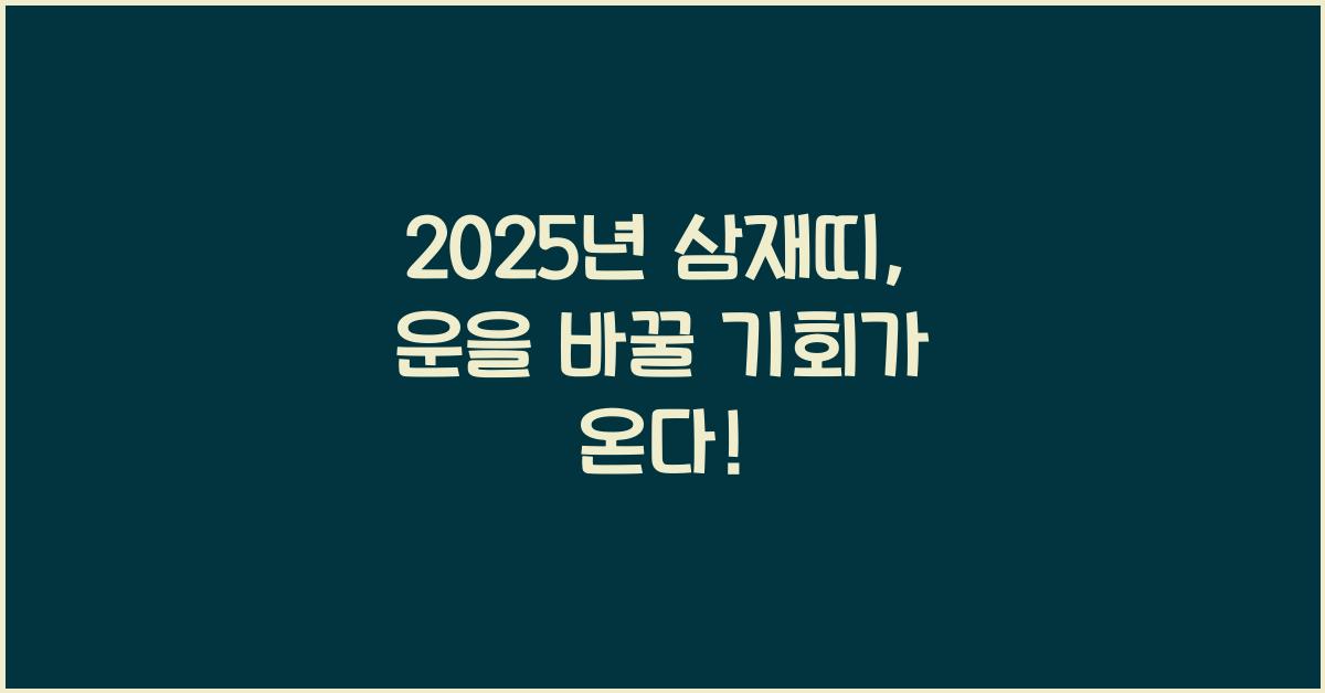 2025년 삼재띠