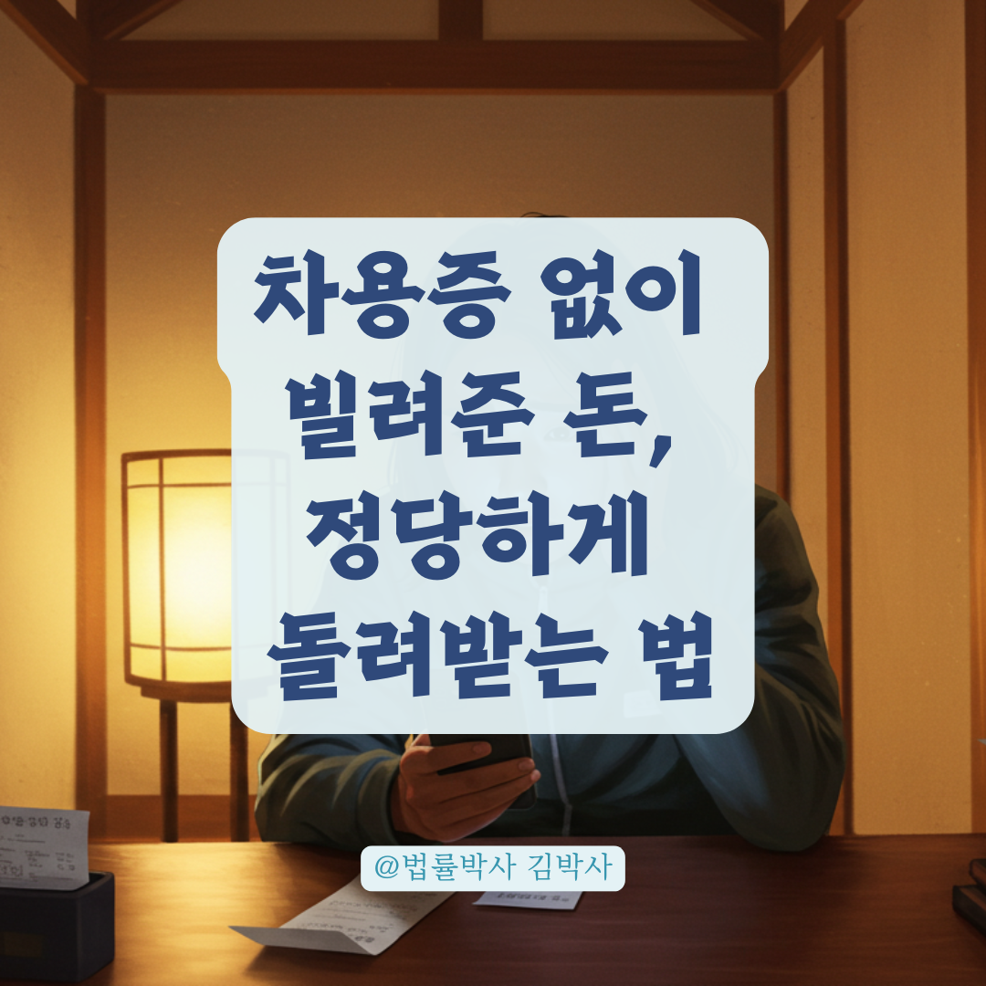 친구에게 현금으로 빌려준 돈, 증거 없더라도 받을 수 있는 현실적 방법.