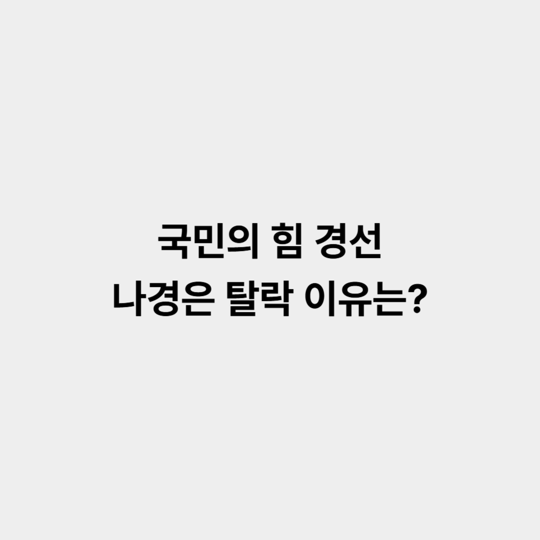 국민의 힘 경선 나경은 탈락 이유