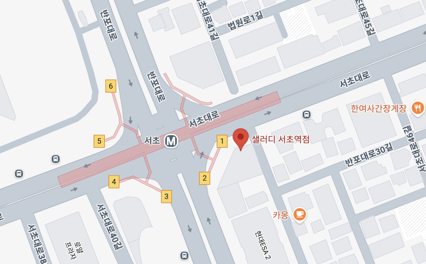 샐러디 서초역점 위치 지도