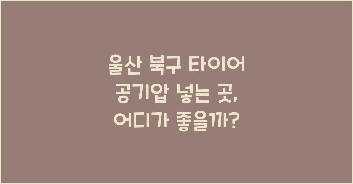 울산 북구 타이어 공기압 넣는 곳