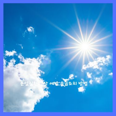 온열질환 증상 예방 응급조치 방법