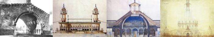 Proyecto de puerta de cementerio.1875&#44; Proyecto de embarcadero.1876&#44; Proyecto de paraninfo universitario.1877&#44; Proyecto de Fuente monumental para la Plaza Cataluña de Barcelona.1877