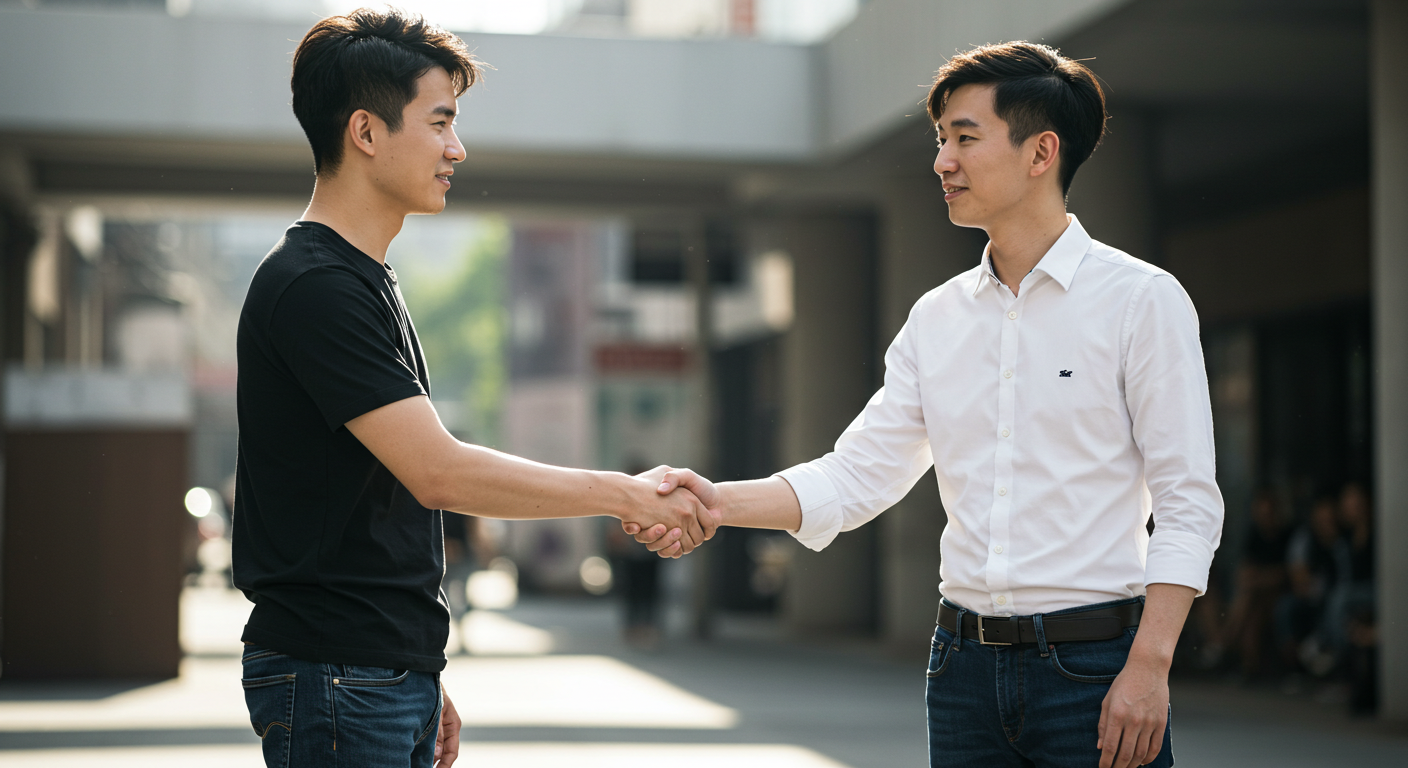 악수하는 남성들