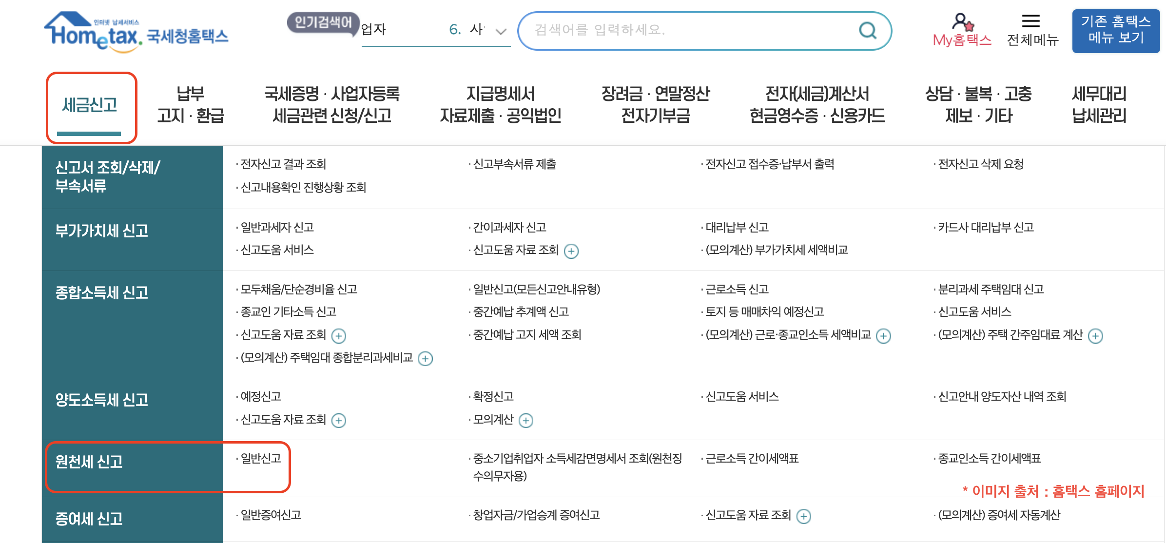 원천세 신고방법