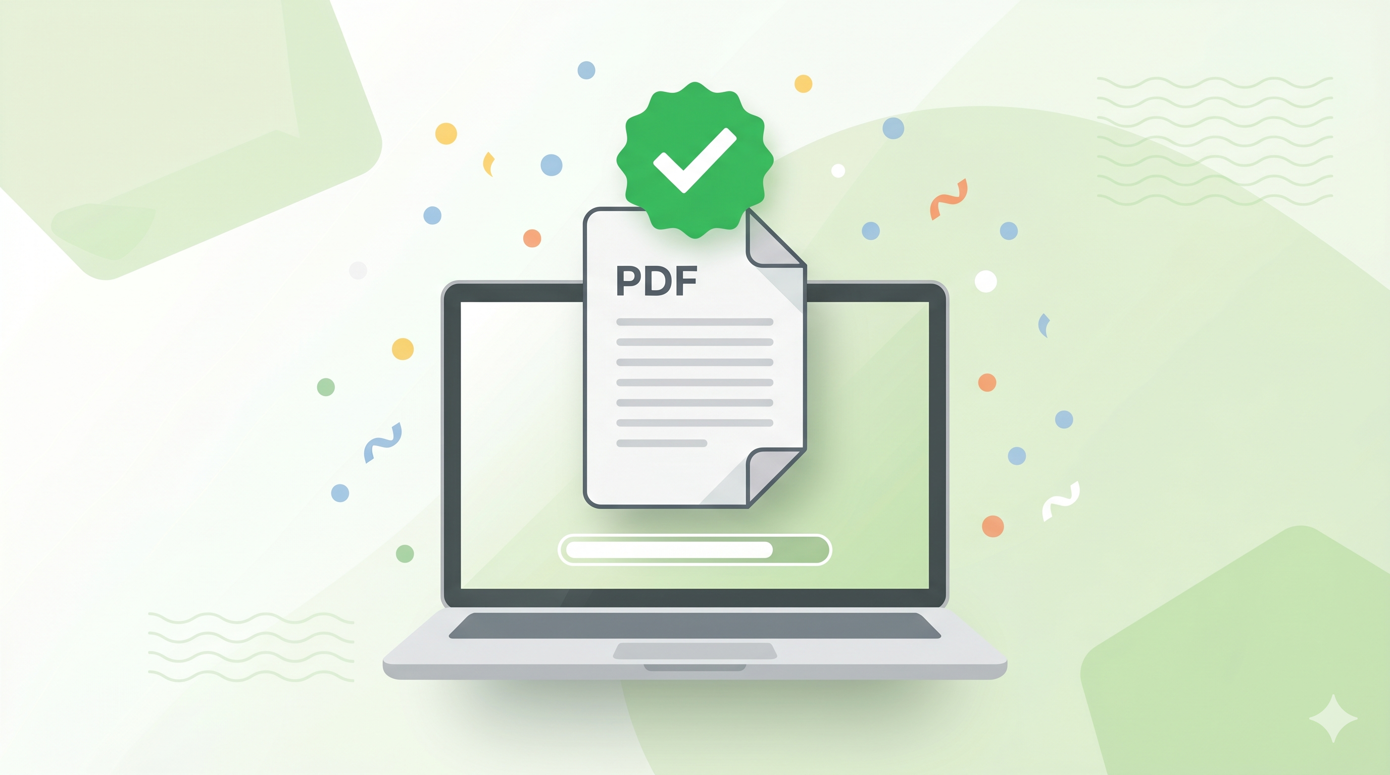 illustration of successfully merged 
PDF document ready to download for free