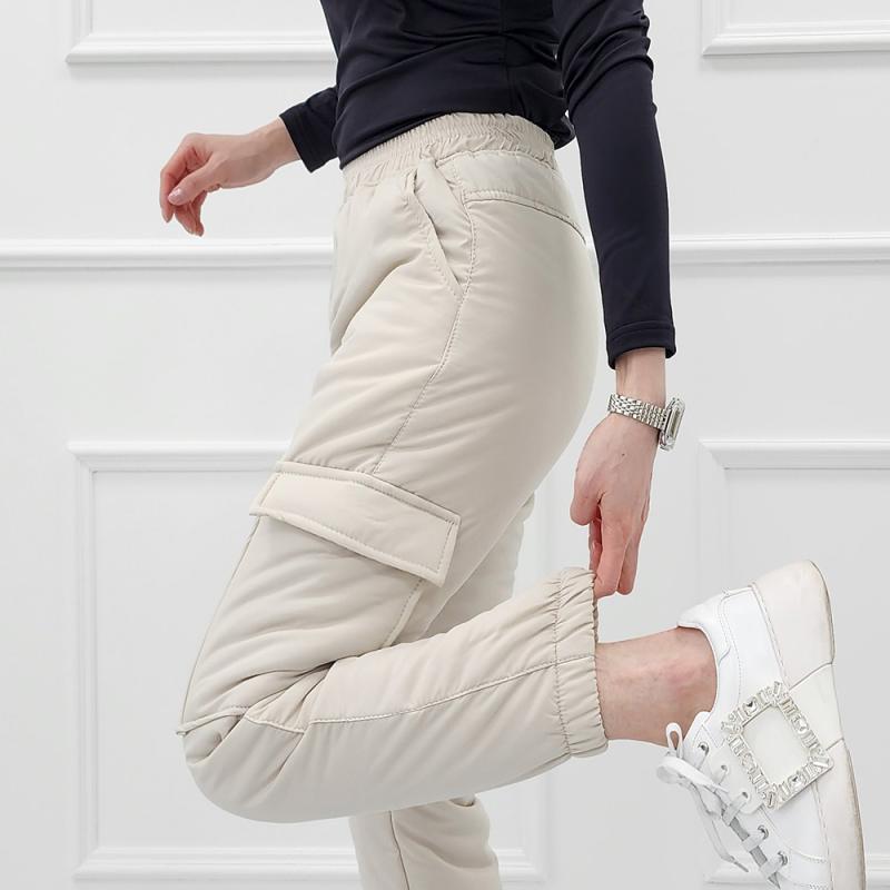 골프패딩바지 여성골프조거팬츠 여자골프웨어 겨울 누빔 기모 카고