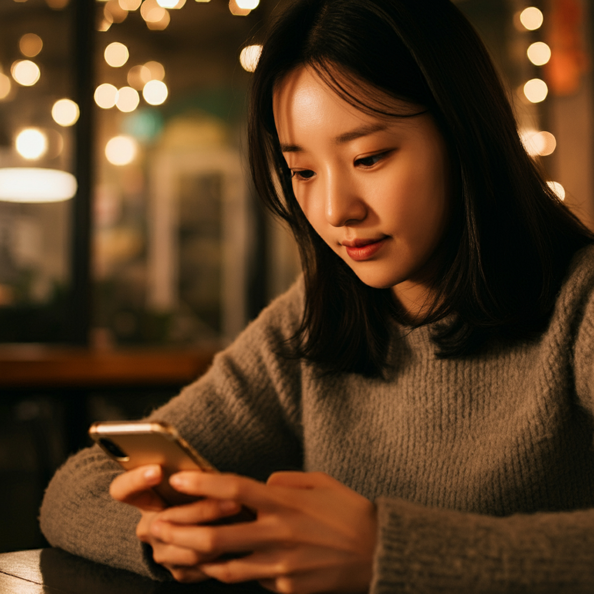 휴대폰으로-인스타그램화면-보는-한국여자09