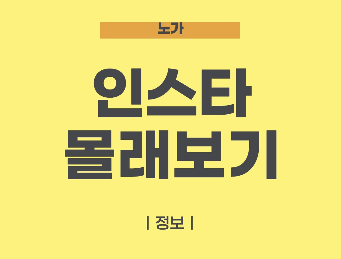 인스타 스토리 몰래보기