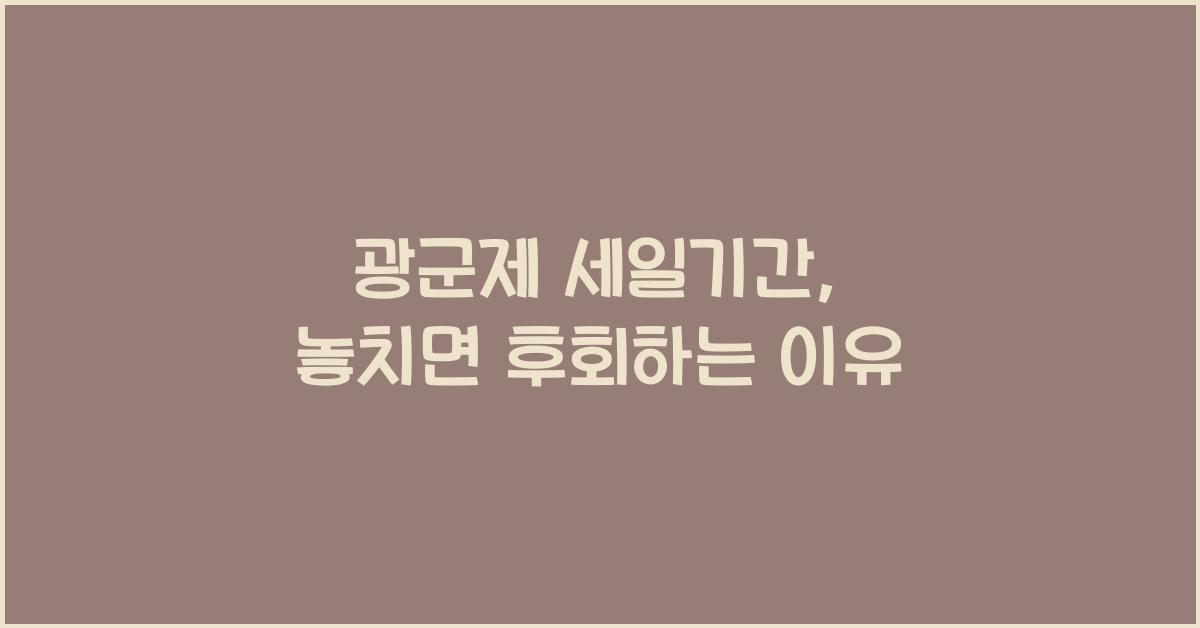 광군제 세일기간