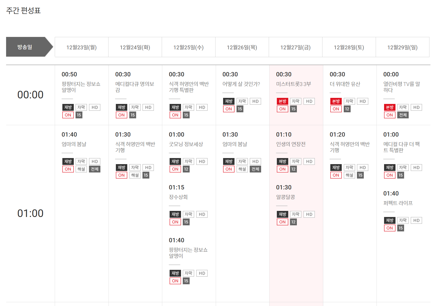 미스터트롯3 방송편성