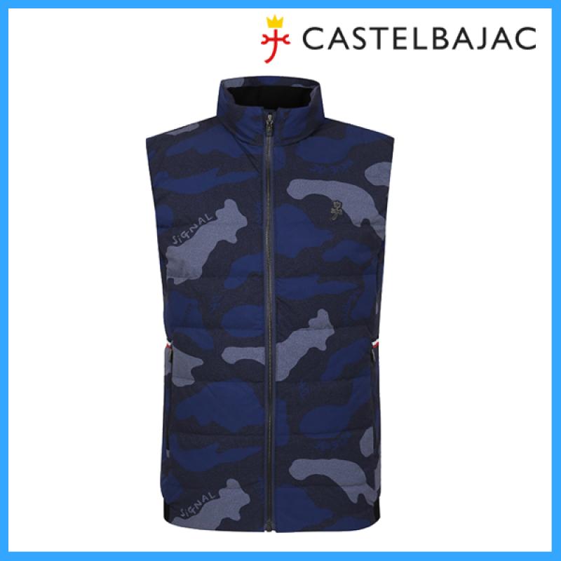 까스텔바작 남성 패턴 경량 구스 패딩 조끼 BGAWVT203NY