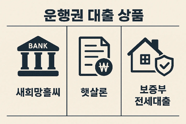 신용등급 6등급 고객이 이용할 수 있는 은행권 대출상품을 정리한 인포그래픽으로 새희망홀씨, 햇살론, 보증부 전세대출 등 주요 상품 비교 안내