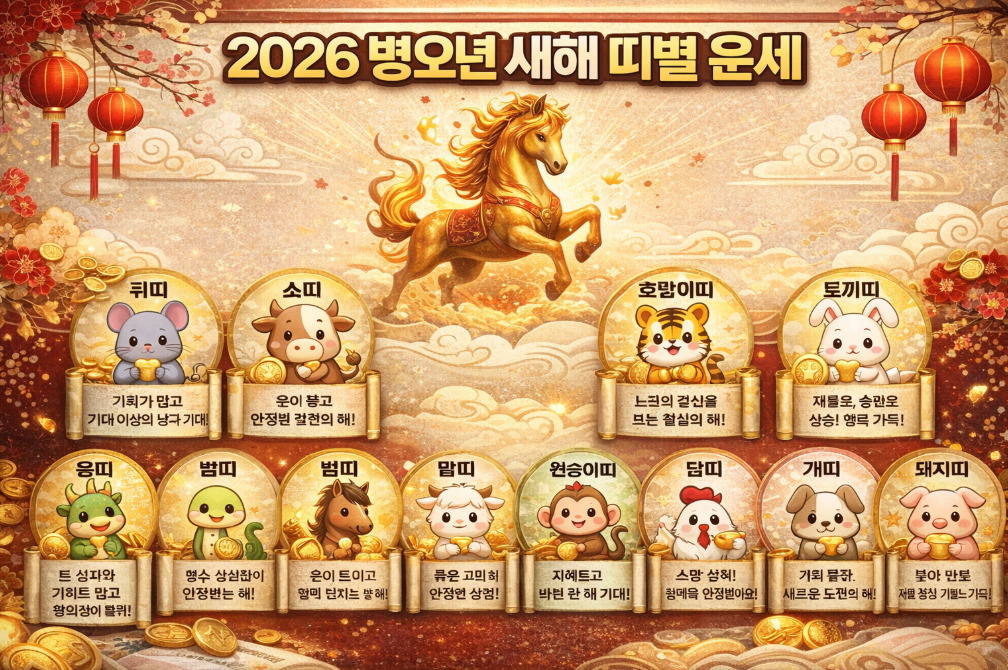 2026 병오년 띠별 운세 완벽 정리 - 내 운명은?