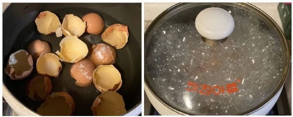 당귀초란만들기-달걀껍질세척하기