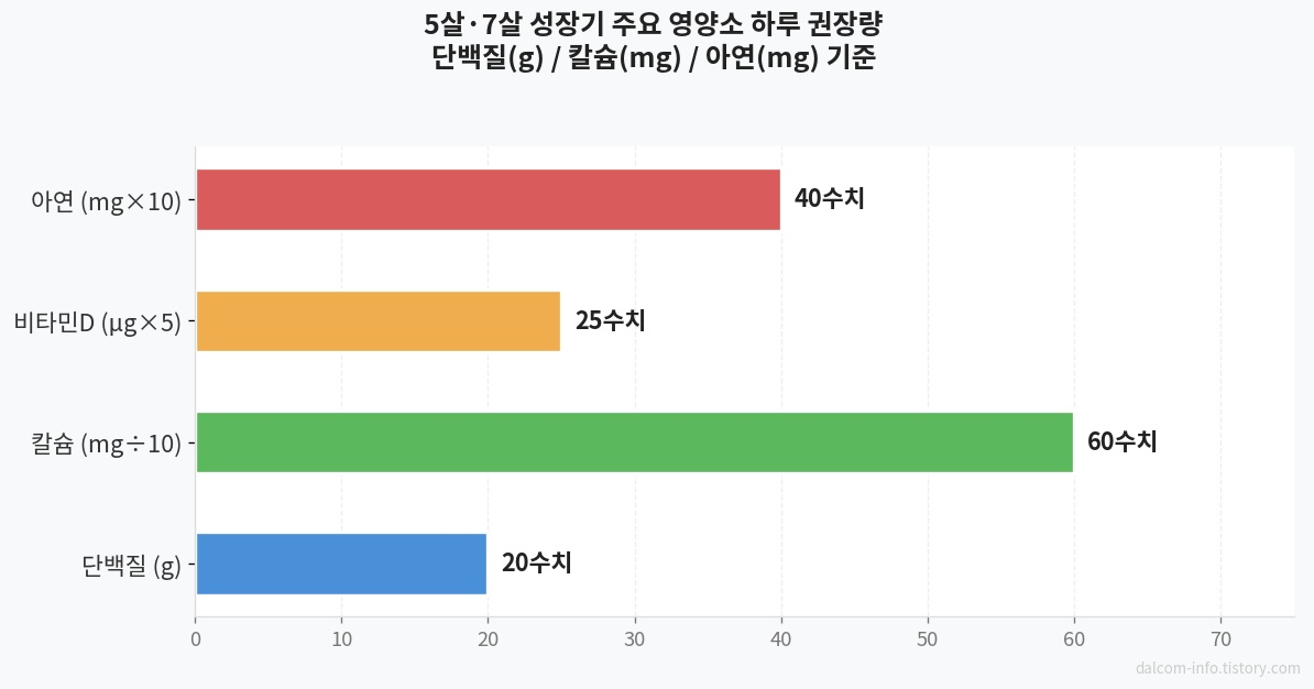 영양소 권장량 비교