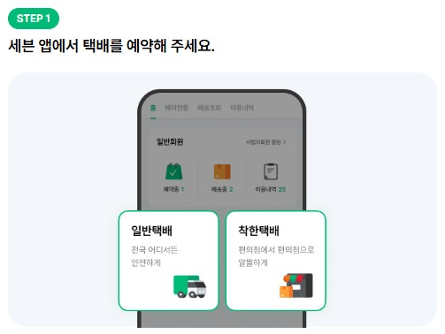세븐일레븐 편의점 택배 접수방법