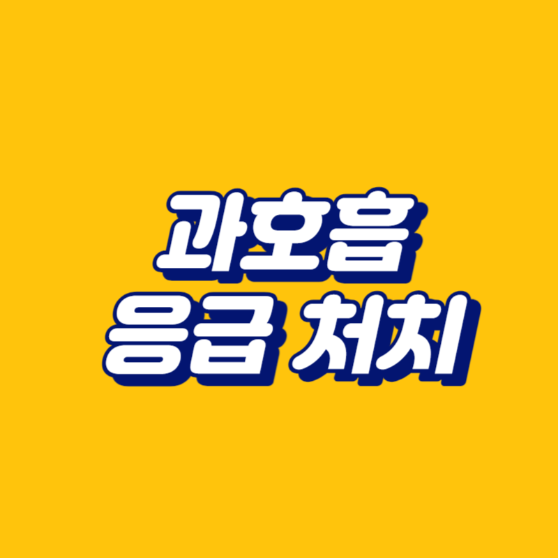 과호흡 응급처치