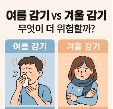 여름 감기와 겨울 감기의 이미지