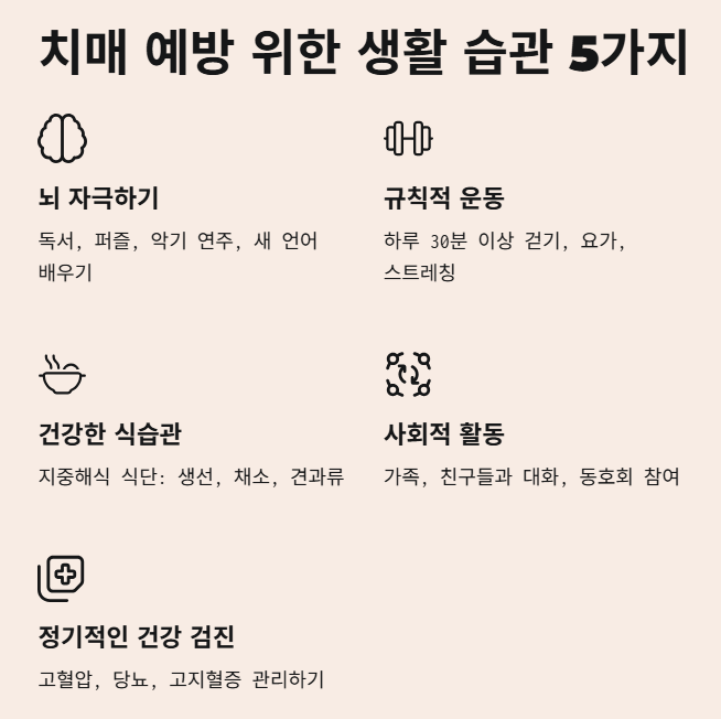 치매 예방을 위한 생활 습관 5가지