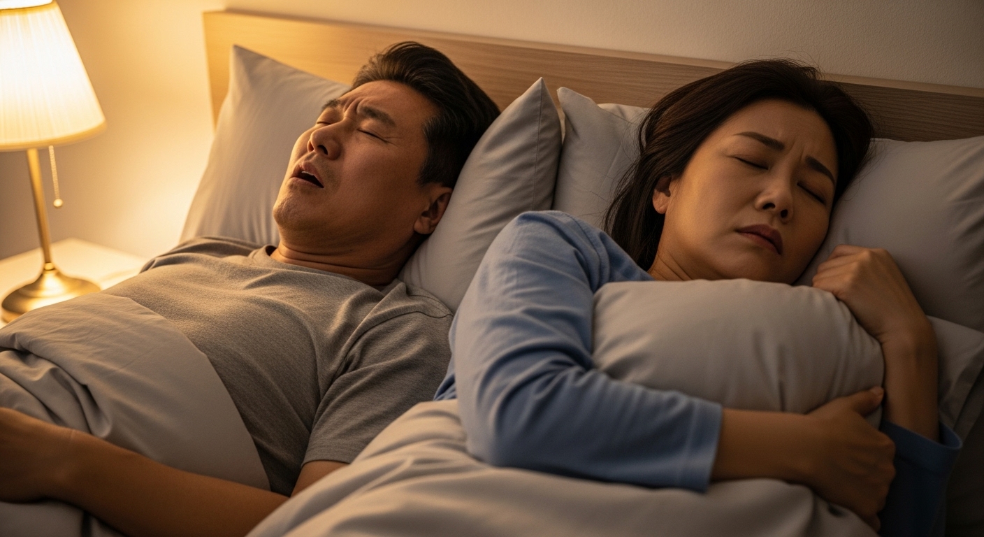 중년부부의 수면장애모습