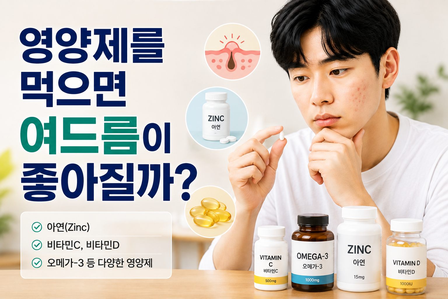 영양제를 먹으면 여드름이 좋아질까?