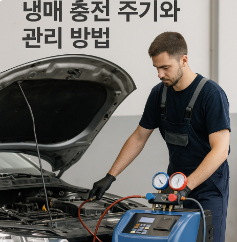 자동차 에어컨 냉매 충천 주기