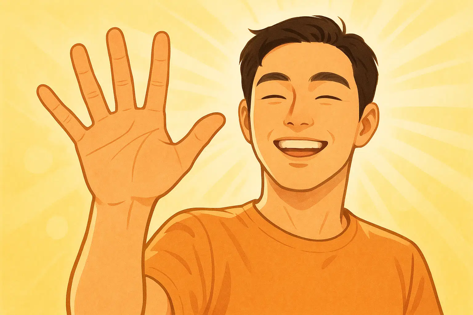 밝은 빛 속에서 손을 활짝 펴고 있는 사람 &mdash; 건강하고 생생한 손끝 감각