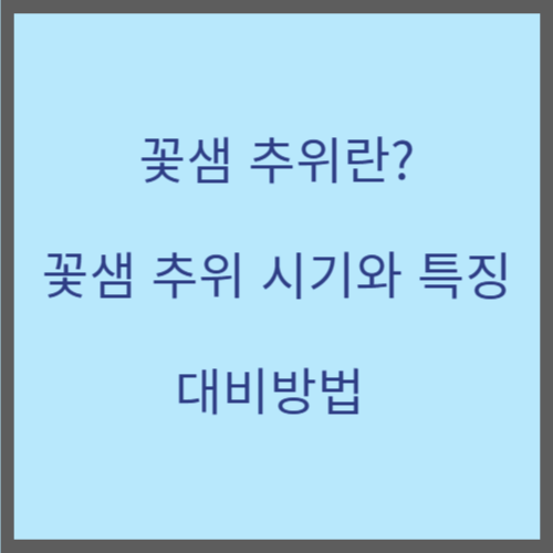 2025년 꽃샘 추위 시기와 꽃샘 추위 뜻과 특징에 대해 알아보기