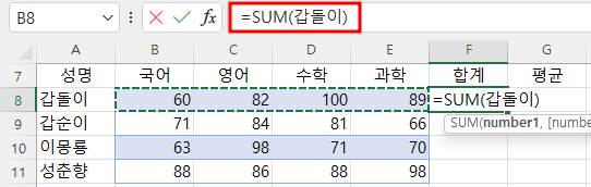 시트가 변경되었으나 참조 대상은 여전히 Sheet1이어서 값이 잘못 구해지는 오류