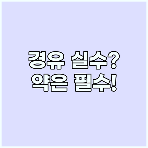 경유 항공편과 상비약 실수: 해외여행..