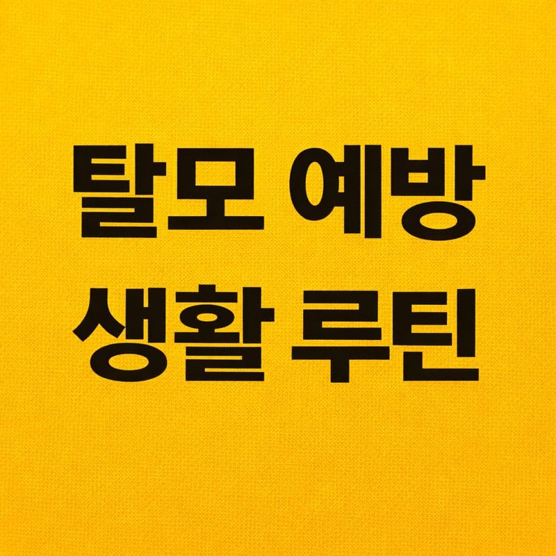 탈모 예방을 생활 루틴